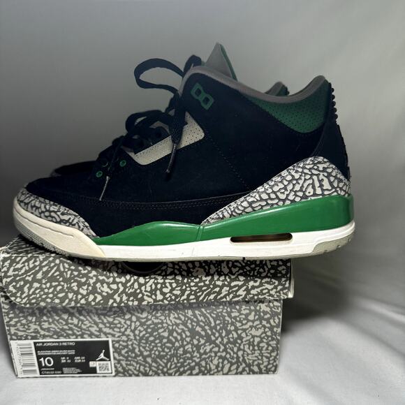 Nike Air Jordan 3 Retro Pine Green Men's Shoes - Size 10